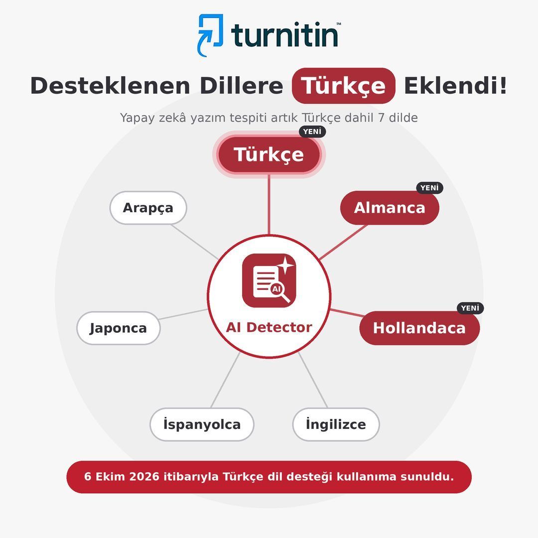 Turnitin Yapay Zekâ Yazım Tespiti Güncellemesi